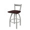 Holland Bar Stool Co 30" Low Back Swivel Bar Stool, Nickel Finish, Dark Cherry Maple Seat 82130ANDCMpl - alternate 1